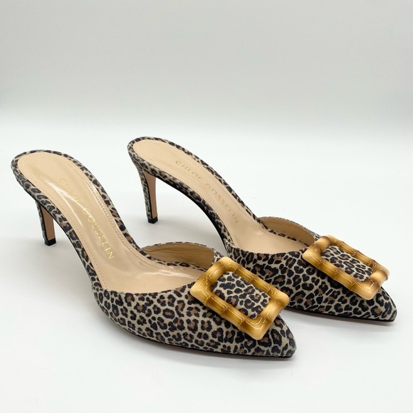 Chloe Gosselin Kasia 70mm Mules in Cheetah Suede EU38.5 - Picture 2 of 8